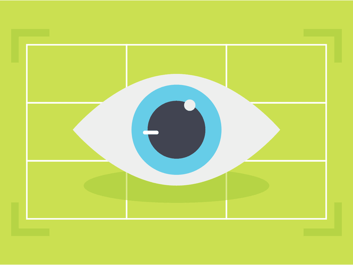 Stylized eye over tennis court background