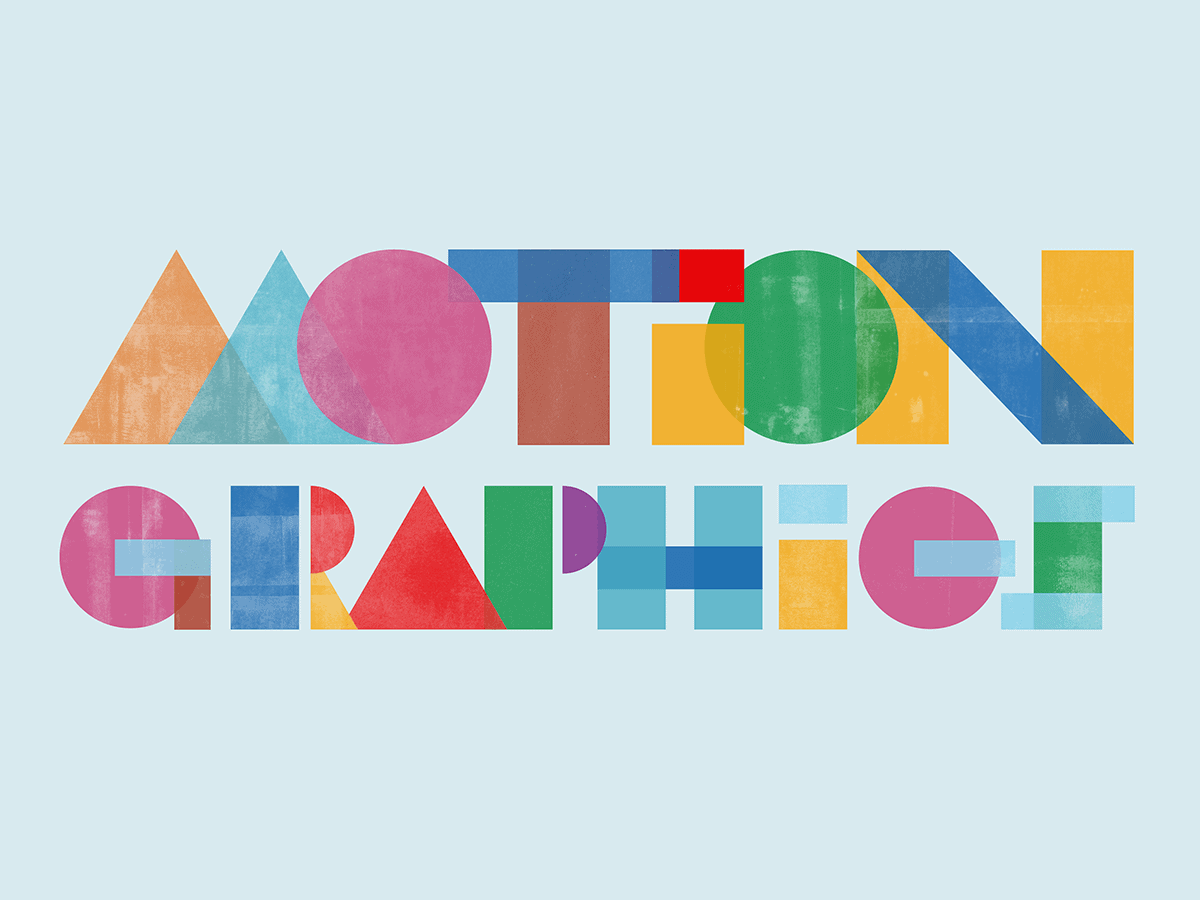 Colorful geometric typography spelling Motion Graphics