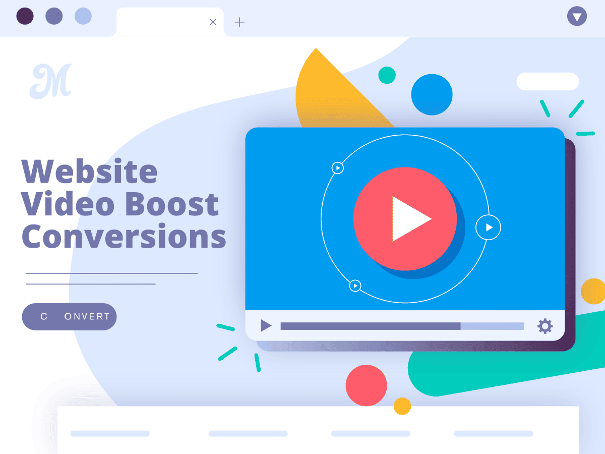 Illustration of website video boosting conversions
